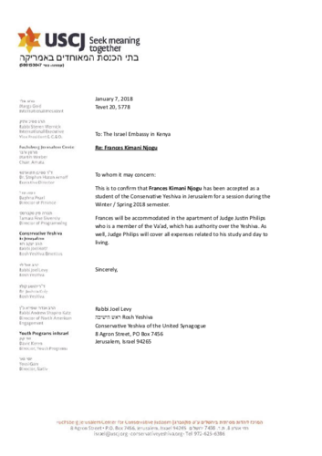 Carta aceptación al programa